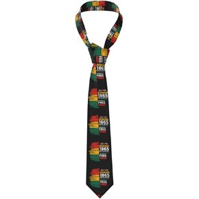 Juneteenth Since 1865 Celebrate Freedom Afican Ties for Men Business Neck Ties Fashion Neckwear Novelty Casual Neckties Festival Outfits Accessory