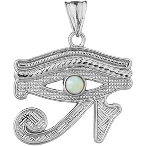 Unique Sterling Silver Egyptian White Eye of Horus Pendant