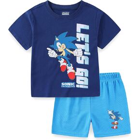 SEGA Sonic the Hedgehog Boys Short Sleeve T-Shirt and Short Set for Big Kids