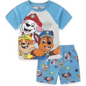 Paw Patrol Nickelodeon Boys Short Sleeve T-Shirt and French Terry Shorts Set for Toddler and Big Kids