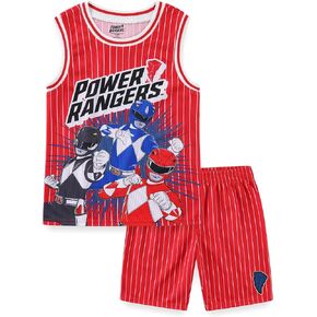 Power Rangers Boys Tank Top Shirt and Active Mesh Short Set for Big Kids