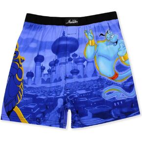 Disney Aladdin Genie Jafar Mens Briefly Stated Boxer Lounge Shorts