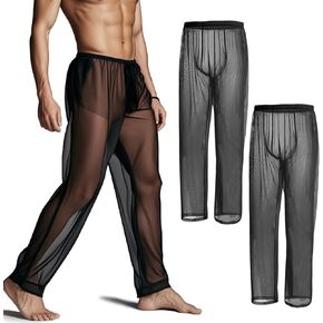 YINYOUYU Mens Sexy Mesh See Through Shorts Underwear Loose Sheer Breathable Boxers Short
