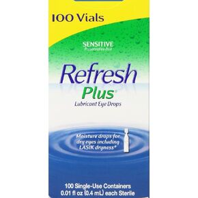 Refresh Plus - Allergan Refresh - for Mild to Moderate Dry Eye - 100 Single Use Vials - 2 Pack (200 Ct. Total)