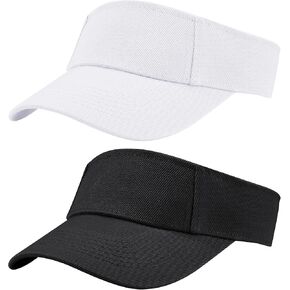 Dxhycc 2 Pack Kids Sun Visor Hats for Girls Boys, Adjustable Cotton Summer Tennis Golf Visor Hat Sports Sun Caps