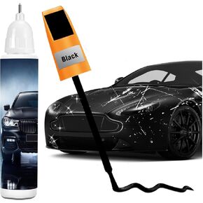 Gloss Black Touch Up Paint للسيارات ، مجموعة الطلاء 2 في 1 في 1 لخدوش عميقة وسطحية ، مطابقة ألوان عالمية لجميع المركبات ، تطبيق سريع وسهلي (12 مل)