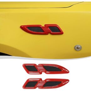 Voodonala for Chevy Camaro 2009-2024 Hood Vent Air Flow Hood Side Vent Decal Scoop Hood Spolier Door for Chevrolet Camaro 2009-2024 (2Pcs,ABS,Red)