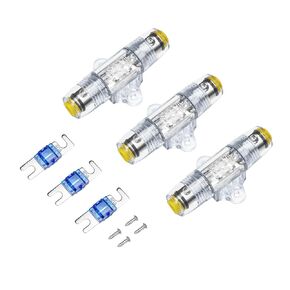 RECOIL ZMFH-3 3 Pack in-line Mini ANL Fuse Holders, 1 X 4/8 Gauge Input & Output with Reducers