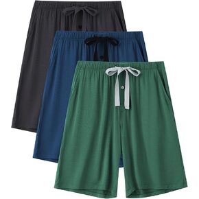 EA'S SECRET Men’s Pajama Bottom Summer Sleeping Shorts Cooling Breathable Soft Bamboo Rayon Lounge Shorts with Pockets