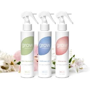 Grow Fragrance - Certified Non Toxic, 100% Plant Based Fabric and Room Air Freshener Spray. Made with All Natural Essential Oils - Wildflower Rain - Great Odor Eliminator & Fabric Spray Freshener