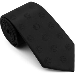 AMITER Woven Necktie with Basketball Pattern, Mens Skinny Neck Ties for Basketball Fan