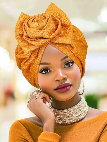 Woeoe Flower Hats Hats African Head يلف عمولات مرنة للنساء للنساء in Kuwait