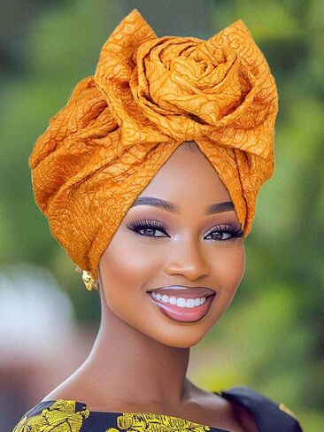 Woeoe Flower Hats Hats African Head يلف عمولات مرنة للنساء للنساء in Kuwait