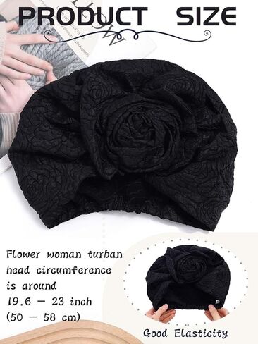 Woeoe Flower Pretied Church Hats African Head Wraps Floral Print Elastic Turbans for Women in Kuwait