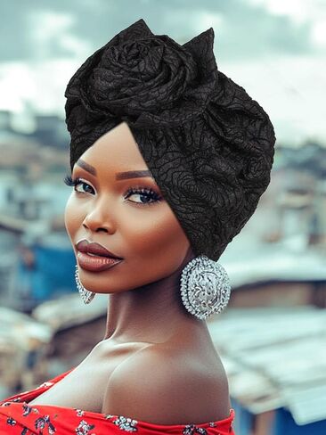 Woeoe Flower Pretied Church Hats African Head Wraps Floral Print Elastic Turbans for Women in Kuwait
