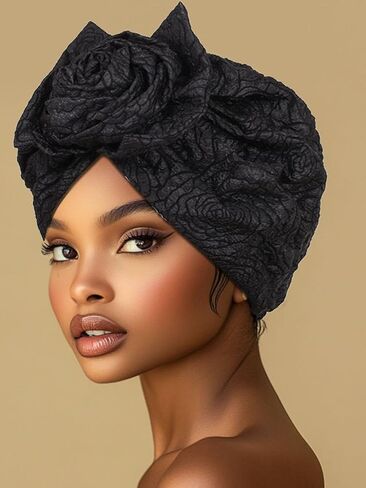 Woeoe Flower Pretied Church Hats African Head Wraps Floral Print Elastic Turbans for Women in Kuwait
