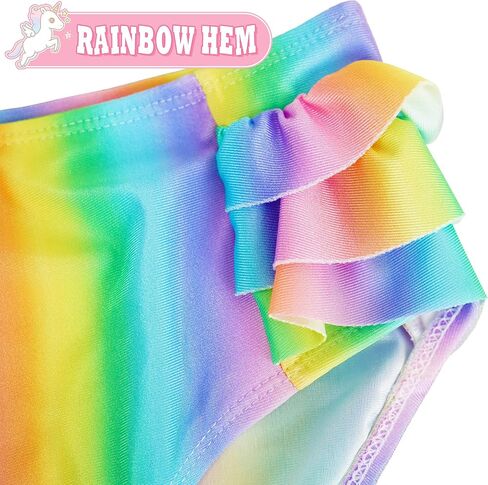 4-8Y Girls Bikini Swimsuit, Unicorn 2 Piece Bathing Suit for Kids UPF 50+ Rainbow Spaghetti Swimwear Swimming Suit in Saudi Arabia