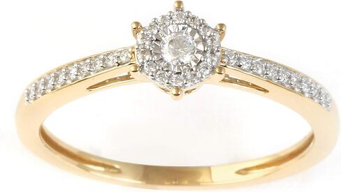Dzon Sterling Silver 1/8 CT TDW Diamond Promise Ring للنساء (I-J ، I2) in Kuwait
