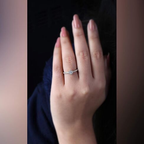 Dzon Sterling Silver 1/8 CT TDW Diamond Promise Ring للنساء (I-J ، I2) in Kuwait