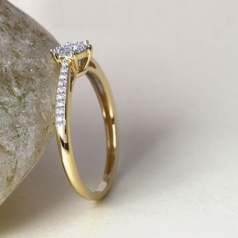 Dzon Sterling Silver 1/8 CT TDW Diamond Promise Ring للنساء (I-J ، I2) in Kuwait