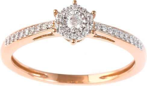DZON Sterling Silver 1/8 CT TDW Diamond Promise Ring for Women(I-J, I2) in Saudi Arabia