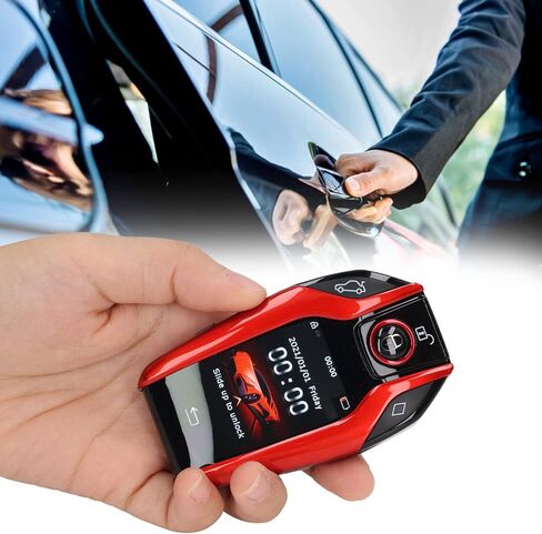 Lcd Smart Key Push Start Ignition Kit Universal TK800+ LCD Smart Key Remote Keyless Entry for All Start Stop Engine Button (Red) in Saudi Arabia