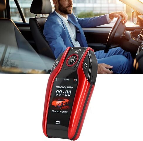 Lcd Smart Key Push Start Ignition Kit Universal TK800+ LCD Smart Key Remote Keyless Entry for All Start Stop Engine Button (Red) in Saudi Arabia