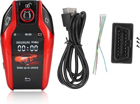 Lcd Smart Key Push Start Ignition Kit Universal TK800+ LCD Smart Key Remote Keyless Entry for All Start Stop Engine Button (Red) in Saudi Arabia