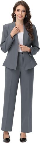 Lamgool Women Suit 2 Piece Open Front Blazer Pants Set Slim Fit Business Casual Outfits in Saudi Arabia