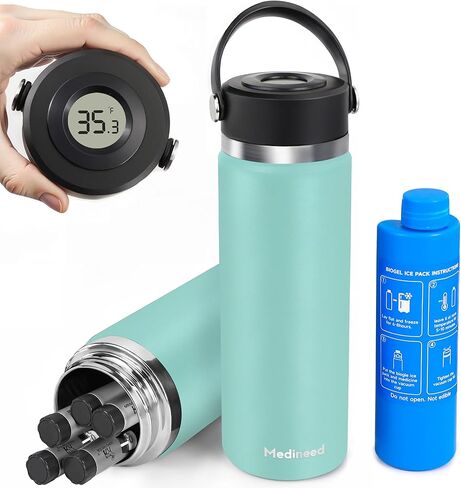 Insulin Cooler Travel Case Tsa Approved, 3-5 Pens Medicine Travel Cooler Temp Display, Diabetes Case with Reusable Ice Pack, Refrigerated Medication Organizer for Diabetic Supplies (Blue) in Saudi Arabia