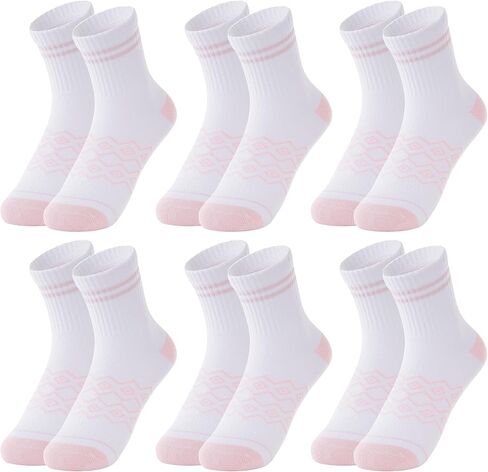 Women Cushioned Crew Socks Athletic Lightweight Comfy Breathable Sports Socks 6 Pairs in Saudi Arabia