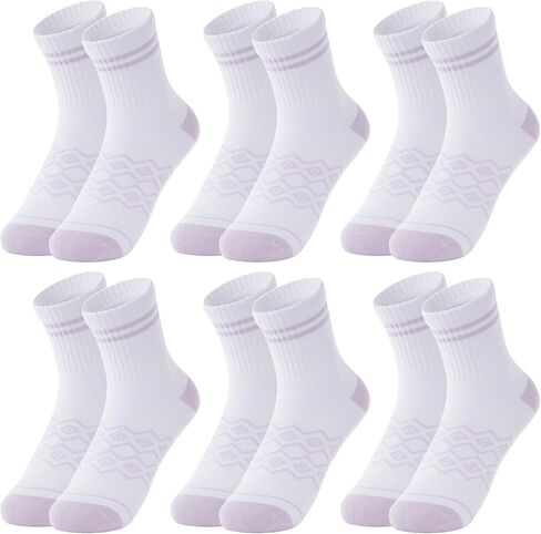 Women Cushioned Crew Socks Athletic Lightweight Comfy Breathable Sports Socks 6 Pairs in Saudi Arabia