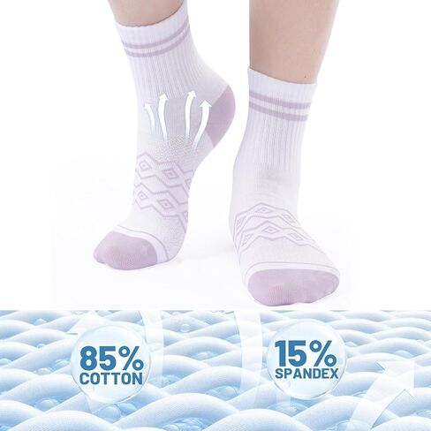 Women Cushioned Crew Socks Athletic Lightweight Comfy Breathable Sports Socks 6 Pairs in Saudi Arabia