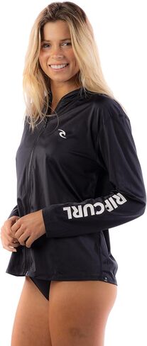 RIP Curl Women's Long Sleeve zip-up ، Rashguard مقنع مع UPF أكثر من 50+ حماية من أشعة الشمس الجافة ، قميص السباحة الرطبة رطوبة in Kuwait