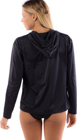 RIP Curl Women's Long Sleeve zip-up ، Rashguard مقنع مع UPF أكثر من 50+ حماية من أشعة الشمس الجافة ، قميص السباحة الرطبة رطوبة in Kuwait