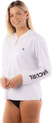RIP Curl Women's Long Sleeve zip-up ، Rashguard مقنع مع UPF أكثر من 50+ حماية من أشعة الشمس الجافة ، قميص السباحة الرطبة رطوبة in Kuwait