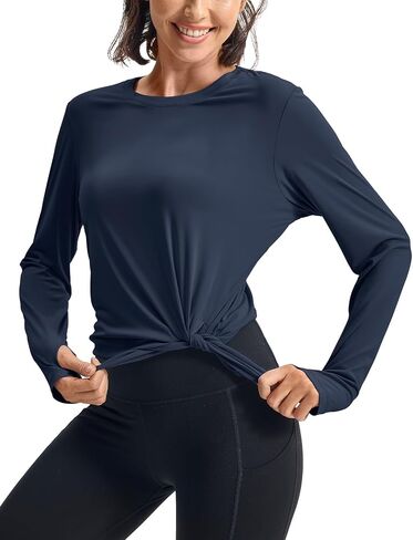 Rdruko Women's Sun Shirt Long Longe Upf 50+ UV Rash Guard Workout Outdoor Gym Tops with thumbholes in Kuwait