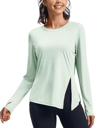 Rdruko Women's Sun Shirt Long Sleeve UPF 50+ UV Rash Guard Workout Outdoor Gym Hiking Tops with Thumbholes in Saudi Arabia