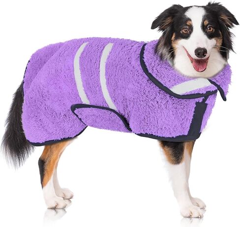 Dog Bathrobe Super Absorbent Dog Towels for Drying Dogs Large Quick Drying Dog Robes for After Bath Soft Dog Drying Towel Adjustable Dog Drying Coat to Keep Dog Warm(S-XXL) in Saudi Arabia