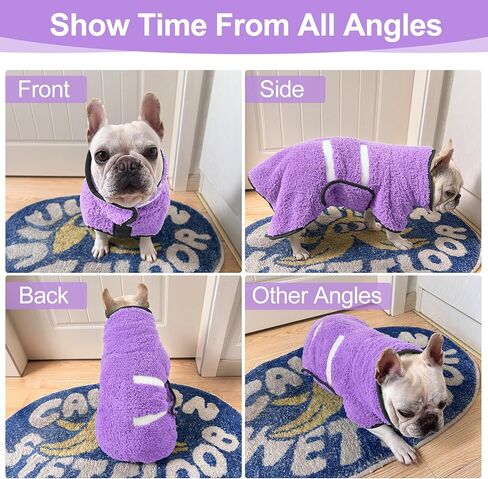 Dog Bathrobe Super Absorbent Dog Towels for Drying Dogs Large Quick Drying Dog Robes for After Bath Soft Dog Drying Towel Adjustable Dog Drying Coat to Keep Dog Warm(S-XXL) in Saudi Arabia