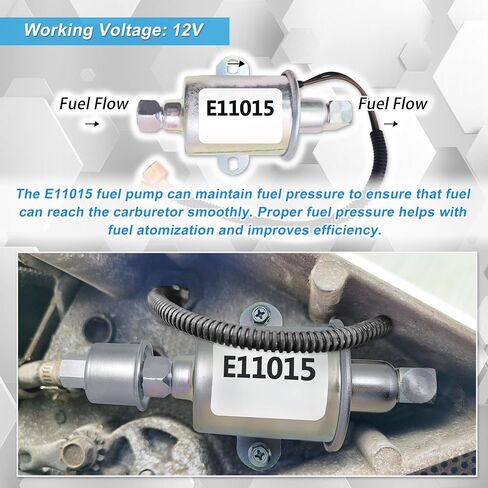 Electric Fuel Pump E11015 Replacement for Onan 5500 5.5KW Gas Generators Like Marquis Gold 5500 Etc. Fits HGJAA to HGJAF, Replace 149-2620 A047N929 A029F887 A064S965 GMB 596-1160 Herko RV008 in Saudi Arabia