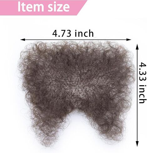 Fake Private Hair 100% Handmade Full Lace Biniki Hair Invisible Realistic Body Hairs, Fake Chest Hairs Mustache for Men and Women in Kuwait