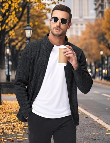 Magcomsen Men's Full zip zip queets خفيفة الوزن شتاء Zip up سترة دافئة عمل غير رسمي in Kuwait