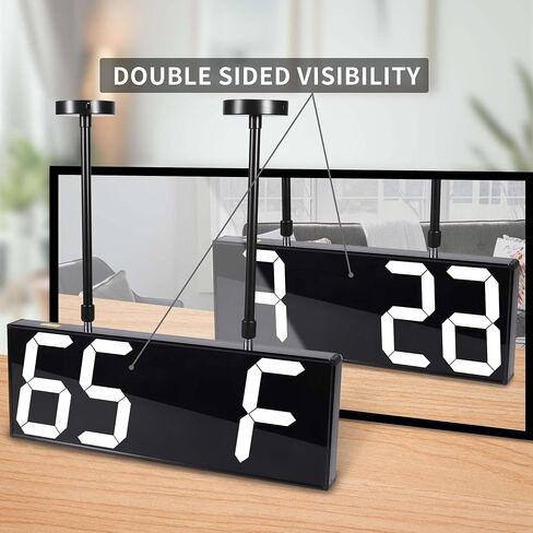 Goetland 20 inch Oversized Digital Clock Double Sided Wall Clock LED Modern Large Display Temperaturer Multi Functional Remote Control 4-Digit for Kitchen Office Living Room Classroom Single Red in Kuwait