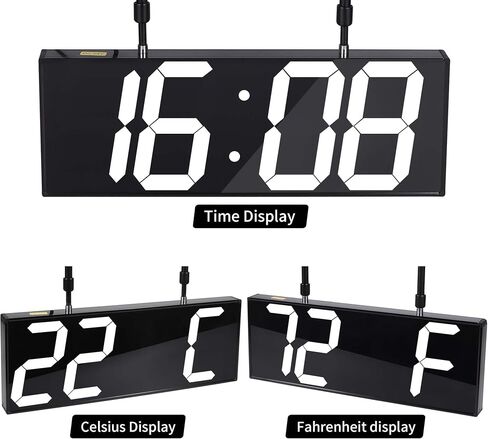 Goetland 20 inch Oversized Digital Clock Double Sided Wall Clock LED Modern Large Display Temperaturer Multi Functional Remote Control 4-Digit for Kitchen Office Living Room Classroom Single Red in Kuwait