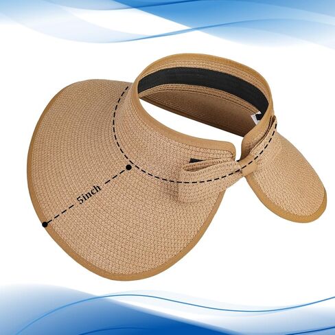 Sun Visor Hats for Women, Summer Packable Straw Beach Hat UV Protection 2025, Women's Ponytail Hat, Foldable Travel in Saudi Arabia