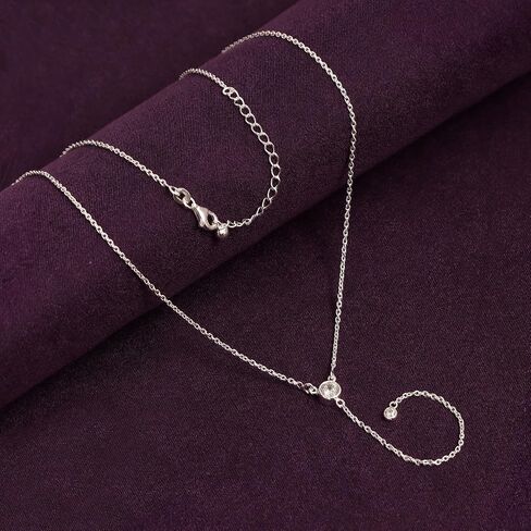 LeCalla 925 Sterling Silver CZ Necklace for Women Jewelry Lightweight Adjustable Lariat Zirconia Choker Y Chain Necklace in Kuwait