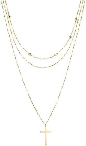 925 Sterling Silver Simple Cross Necklace for Women Christian Birthday Hifit Gift in Kuwait