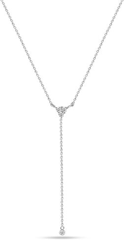 LeCalla 925 Sterling Silver CZ Necklace for Women Jewelry Lightweight Adjustable Lariat Zirconia Choker Y Chain Necklace in Kuwait