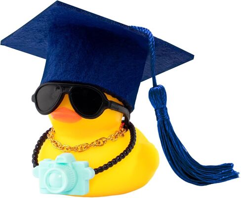 Wonuu Rubber Duck Car Decoration Color Treawate Hat Camera Car Car Duck Duck Dashboard Decorations لإكسسوارات السيارات الرائعة مع قلادة ونظارات شمسية ، أخضر in Kuwait